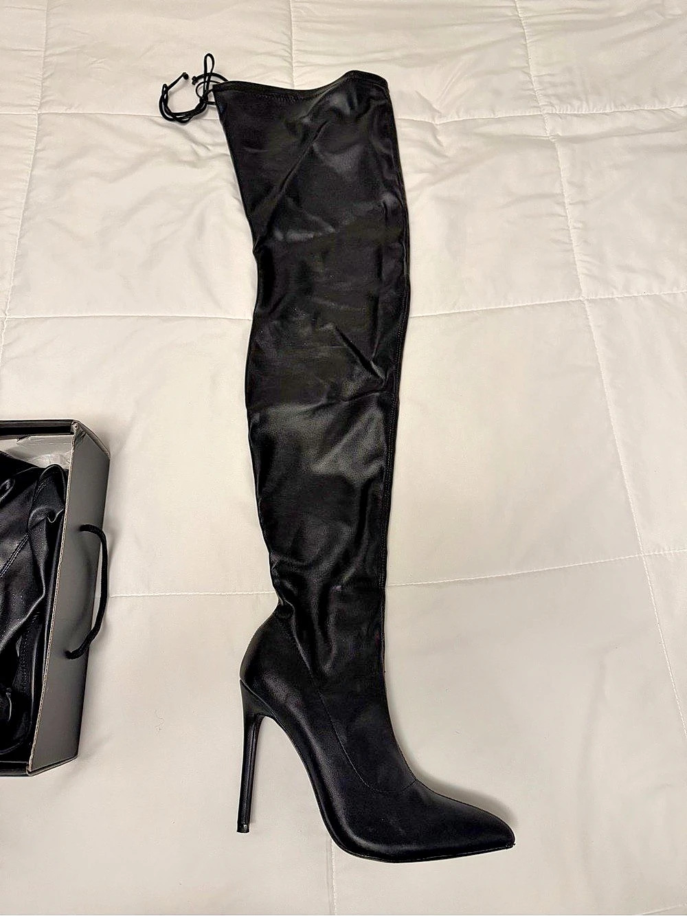 Fashion Nova High Rise Heel Over-the-Knee Stiletto Boots Black US 8.5